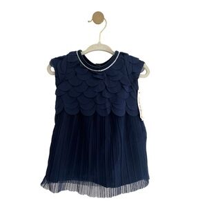 (NWT) Cat & Jack Baby Girl 6-9 Months Blue Scalloped Dress w/Bloomer - NEW